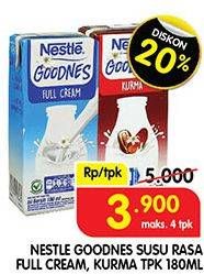 Promo Harga NESTLE Goodnes UHT Full Cream, Kurma 180 ml - Superindo