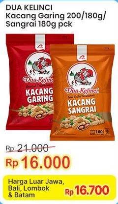 Promo Harga Dua Kelinci Kacang Garing Original, Sangrai 180 gr - Indomaret