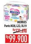 Promo Harga Merries Pants XL19, L22, M28 19 pcs - Hypermart