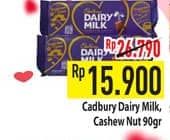 Promo Harga Cadbury Dairy Milk Cashew Nut, Original 90 gr - Hypermart