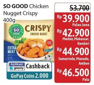 Promo Harga So Good Crispy Chicken Nugget 400 gr - Alfamidi