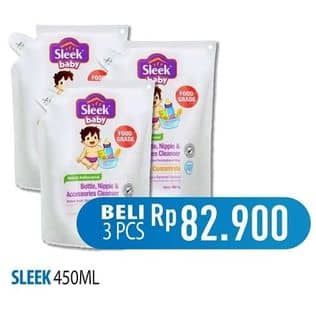 Promo Harga Sleek Baby Bottle, Nipple and Accessories Cleanser 450 ml - Hypermart
