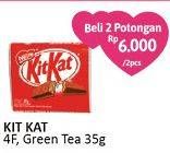 Promo Harga KIT KAT Chocolate 4 Fingers Original, Green Tea per 2 pcs 35 gr - Alfamidi