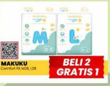 Promo Harga Makuku Comfort Fit Diapers Pants M28, L26 26 pcs - Yogya