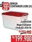 Promo Harga LION STAR Wagon Container VC-18 (82ltr)  - Hypermart