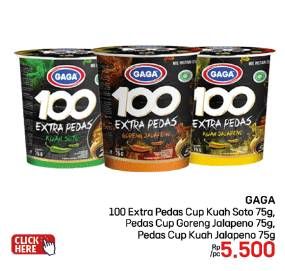 Promo Harga Gaga 100 Extra Pedas Kuah Soto, Goreng Jalapeno, Kuah Jalapeno 75 gr - LotteMart