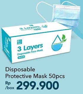 Promo Harga Disposable Protective Mask 50 pcs - Carrefour