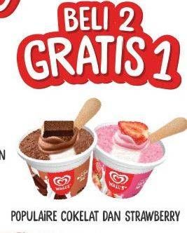 Promo Harga WALLS Populaire Chocolate Vanilla, Strawberry Vanilla  - Alfamart