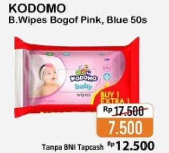 Promo Harga KODOMO Baby Wipes Pink, Blue 50 pcs - Alfamart