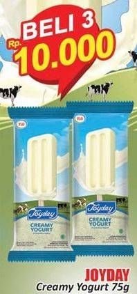 Promo Harga JOYDAY Ice Cream Stick Creamy Yogurt per 3 pcs 75 gr - Hari Hari