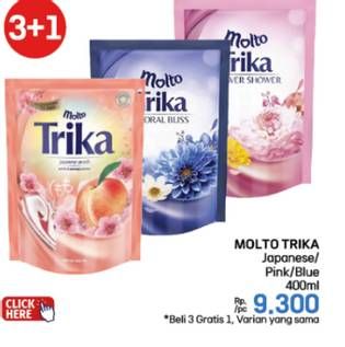 Promo Harga Molto Trika Floral Bliss, Flower Shower, Japanese Peach 400 ml - LotteMart