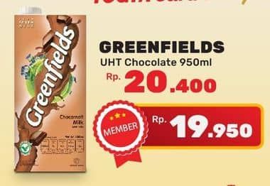 Promo Harga Greenfields UHT Choco Malt 1000 ml - Yogya