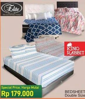 Promo Harga ELITE / KING RABBIT Bed Sheet Double Size  - COURTS