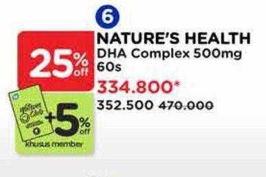 Promo Harga Natures Health DHA Complex 60 pcs - Watsons