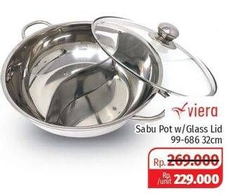 Promo Harga VIERA Shabu-Shabu Pot with Glass Lid  - Lotte Grosir