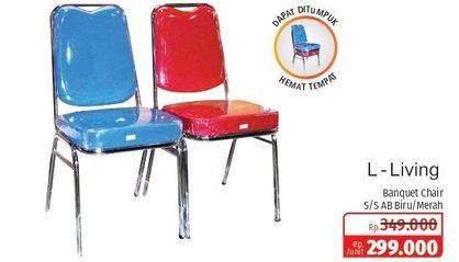 Promo Harga LIVING L Banquet Chair Stainless Steel AB Biru, Merah  - Lotte Grosir