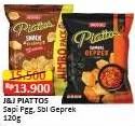 Promo Harga Piattos Snack Kentang Sapi Panggang, Sambal Geprek 120 gr - Alfamart