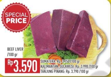 Promo Harga Beef Liver (Hati Sapi) per 100 gr - Hypermart