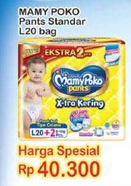 Promo Harga Mamy Poko Pants Xtra Kering L20+2  - Indomaret