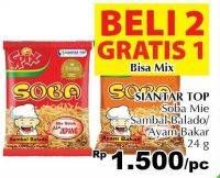 Promo Harga SOBA Snack Mie Sedap Sambal Balado, Ayam Bakar 24 gr - Giant