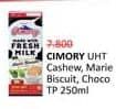 Promo Harga Cimory Susu UHT Cashew, Chocolate, Marie Biscuits 250 ml - Alfamidi