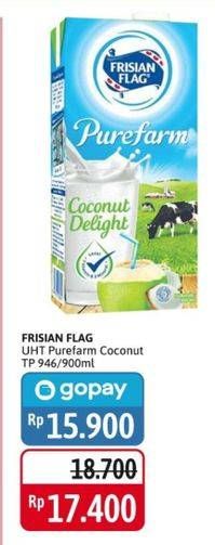 Promo Harga FRISIAN FLAG Susu UHT Purefarm Coconut Delight 900 ml - Alfamidi