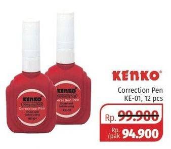 Promo Harga KENKO Correction Pen KE 01 12 pcs - Lotte Grosir