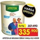 Promo Harga APPETON 60 Plus Vanilla 400 gr - Superindo