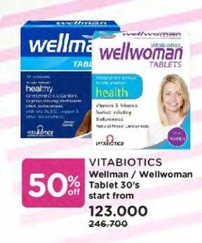 Promo Harga VITABIOTICS Wellman/ Wellwoman 30s  - Watsons