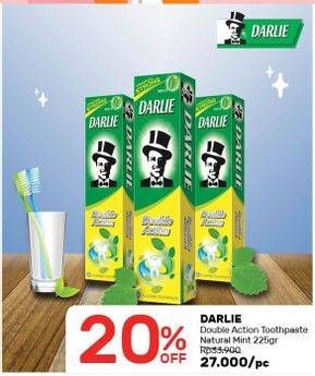 Promo Harga DARLIE Toothpaste Double Action Natural Mint 225 gr - Guardian
