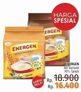Promo Harga ENERGEN Cereal Instant All Variants per 10 sachet 20 gr - LotteMart