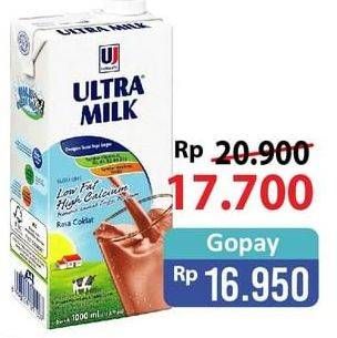 Promo Harga ULTRA MILK Susu UHT Low Fat Coklat 1000 ml - Alfamart