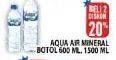 Promo Harga AQUA Air Mineral 1500 ml/600 ml  - Hypermart