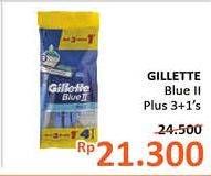 Promo Harga GILLETTE Blue II 4 pcs - Alfamidi