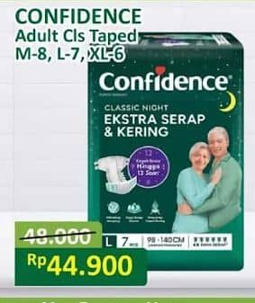 Promo Harga Confidence Adult Classic Night Ekstra Serap & Kering M8, L7, XL6 6 pcs - Alfamart