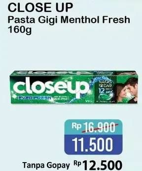 Promo Harga CLOSE UP Pasta Gigi Menthol Fresh 160 gr - Alfamart