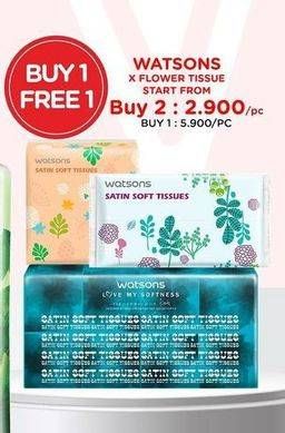 Promo Harga Watsons X Flower Soft Pack Tissue 80 pcs - Watsons