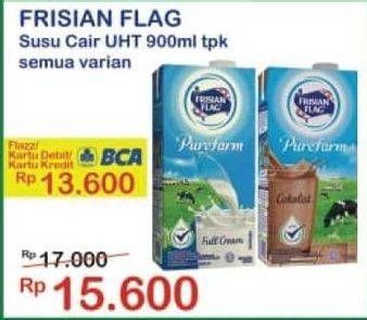 Promo Harga FRISIAN FLAG Susu UHT Purefarm Full Cream, Swiss Chocolate 900 ml - Indomaret