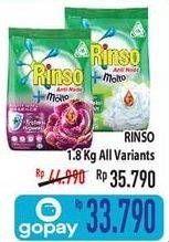 Promo Harga RINSO Anti Noda Deterjen Bubuk + Molto Classic Fresh, + Molto Purple Perfume Essence 1800 gr - Hypermart