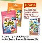 Promo Harga CEREBROFORT Marine Gummy Strawberry, Orange 20 gr - Indomaret