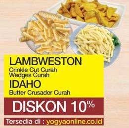 Promo Harga Lambweston Crinkle Cut & Wedges Curah, Indaho Butter Crusader Curah  - Yogya