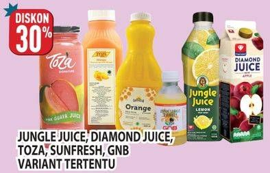Promo Harga Diamond Jungle Juice/Diamond Juice/Toza Premium Juice/Sunfresh Juice/GNB Jus  - Hypermart