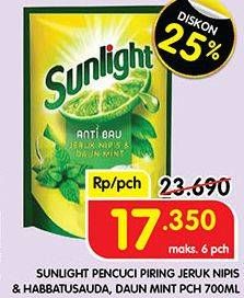 Promo Harga SUNLIGHT Pencuci Piring Higienis Plus With Habbatussauda, Anti Bau With Daun Mint 755 ml - Superindo