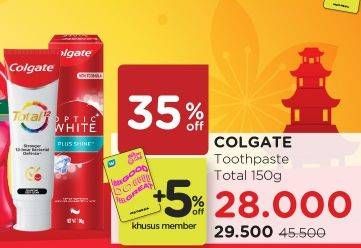 Promo Harga COLGATE Toothpaste Total 150 gr - Watsons