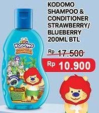 Promo Harga Kodomo Gel Shampoo & Conditioner Blueberry, Strawberry 200 ml - Indomaret