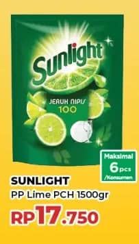 Promo Harga Sunlight Pencuci Piring Jeruk Nipis 100 1500 ml - Yogya