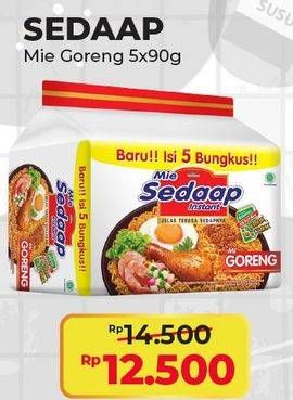 Promo Harga SEDAAP Mie Goreng per 5 pcs 90 gr - Alfamart