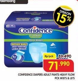 Promo Harga Confidence Adult Diapers Heavy Flow L8, M10 8 pcs - Superindo