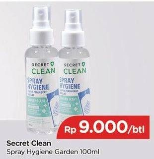 Promo Harga SECRET CLEAN Spray Hygiene Garden 100 ml - TIP TOP