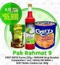 Promo Harga Pak Rahmat 9 (First Dates Kurma + Marjan Syrup Boudoin + Gery Butter Cookies)  - Alfamart